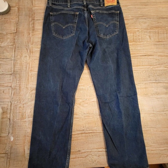 Levis 505 Jeans Mens 40x30 Blue Denim Pants Regular Straight Medium Wash - Picture 9 of 9